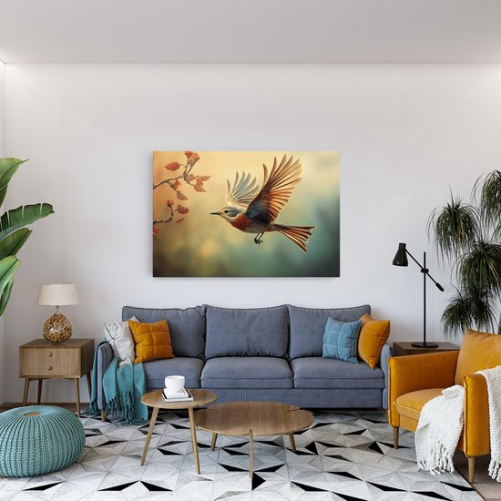 Tableau sur toile Saammp - Vogel - Automne - Nature - Animaux - 120x80 - Photo sur toile - Décoration murale - Décoration murale Salon - Décoration chambre - Impression sur toile