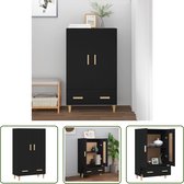 Zwarte hoge dressoir 68x39x123 cm staal