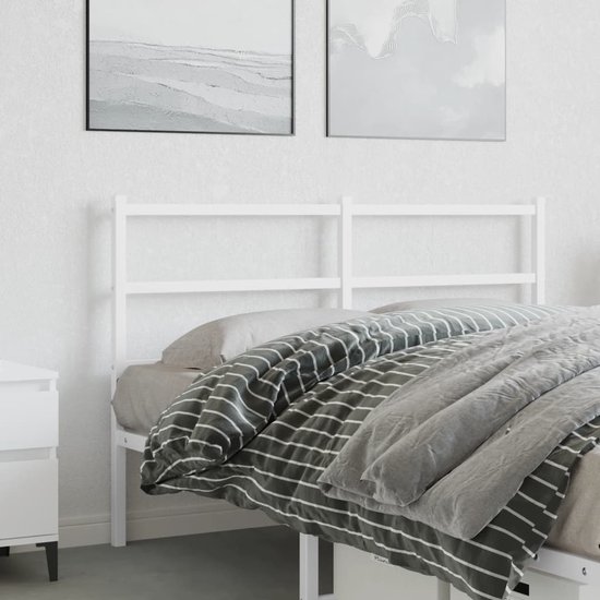 vidaXL Hoofdbord 120 cm metaal wit