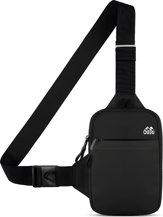 Rainbecom - Stijlvolle Zwarte Borsttas - Kleine Crossbodytas - 19x13.5x3 cm - Schoudertas - Kleine Handtas - Nylon en Polyester - Verstelbare Waterdichte Mini-borsttas - Telefoontasje - Heren en Dames - Anti Diefstal