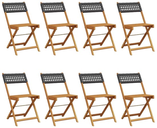 vidaXL - Tuinstoelen - Zwart - Poly rattan - 2 stuks - Met witte kussens | Leen Bakker