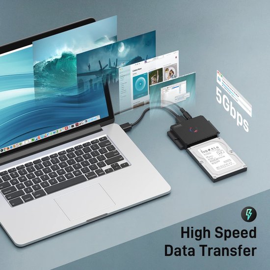 USB 3.0 naar SATA en IDE Adapter - Externe Harde Schijf Reader voor 2.5 en 3.5 inch HDD en SSD van Ewent — afbeelding 4