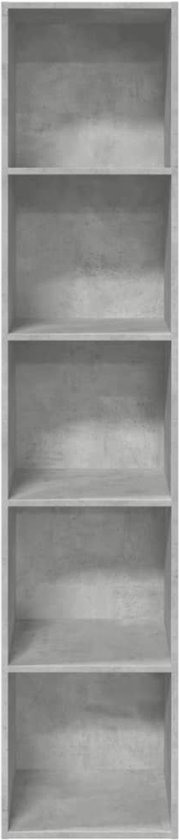 Boekenkast 100x33x187,5 cm bewerkt hout betongrijs kopen