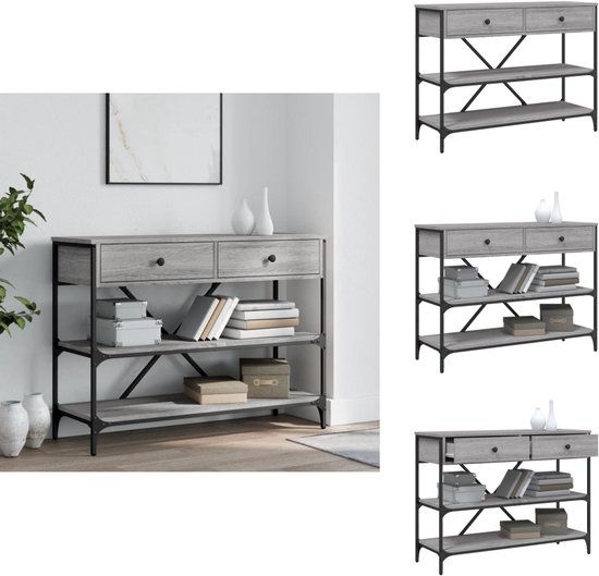 vidaXL Wandtafel 140x23x75 cm bewerkt hout zwart, bijzettafel, hoge