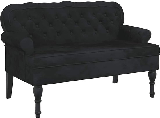 Banc vidaXL - Bancs - Banc d'entrée - Banc avec dossier 119,5 x 64,5 x 75 cm Velours noir