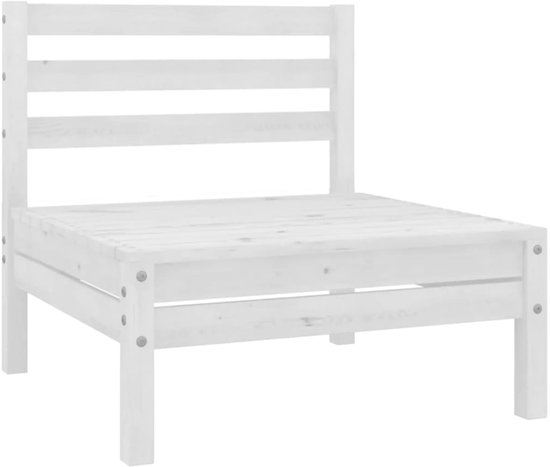 vidaXL Ensemble de salon - Bois de pin - Wit - 63,5 x 63,5 x 62,5 cm - Ensemble de jardin