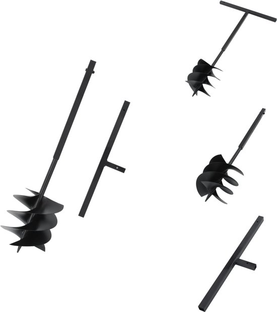 vidaXL - Grondboor - met - handgreep - 250 - mm - staal - zwart van VidaXL — afbeelding 5