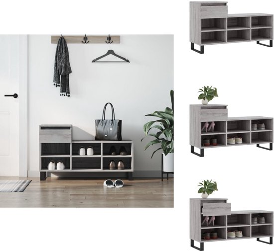 vidaXL - Schoenenrek - Beige - Hout | Leen Bakker