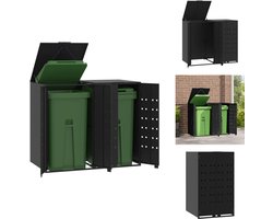 vidaXL - Containerberging - voor - 2 - containers - 138x79x117 - cm - staal - zwart