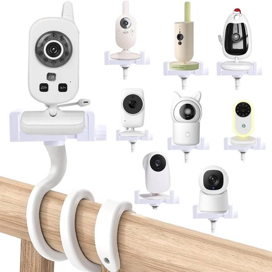 2 x flexibele babymonitorhouder, compatibel met TP-Link Tapo C200/C210/C220/ C211/C225/C212, Reolink E1/E1 Pro beveiligingscamera, flexibele draaibare houder, geen boren