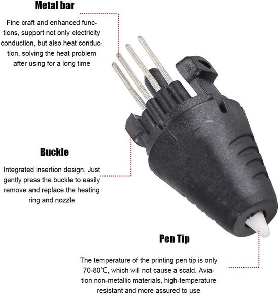 Accessoires voor 3D-printpen Insteekmondstuk Printkop 1,75 Mm