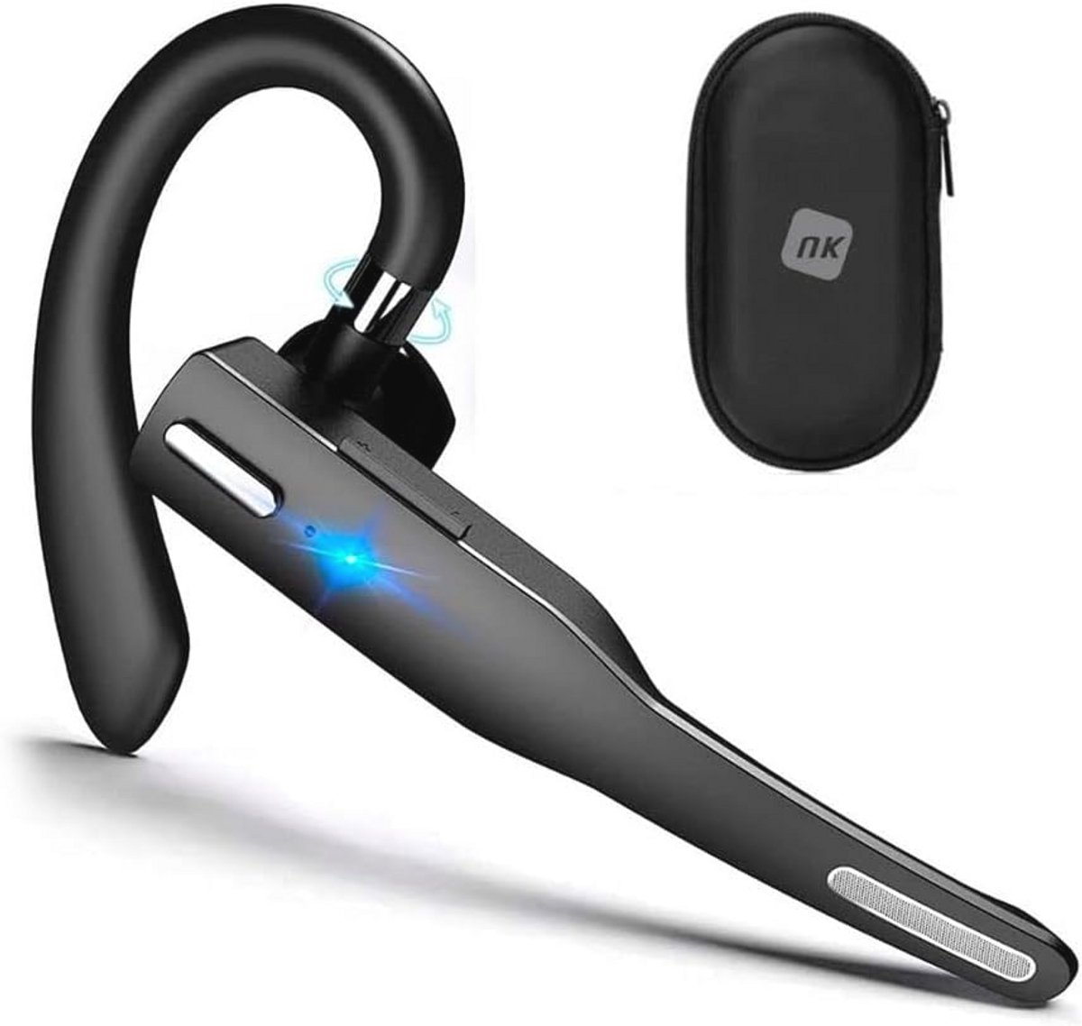 Draadloze Bluetooth Headset 5.0 - Handsfree Microfoon, Heldere Geluidsopname, Lichtgewicht en Draagtas Inbegrepen