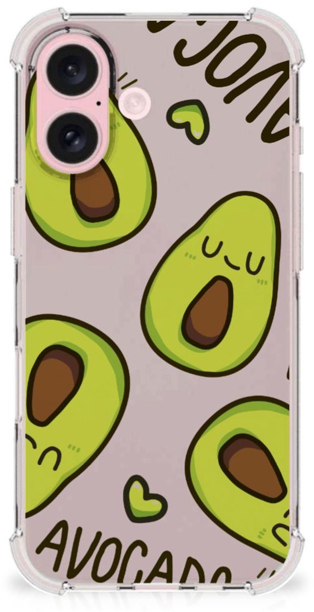 iPhone 16 Stevig Bumper Hoesje Avocado Singing