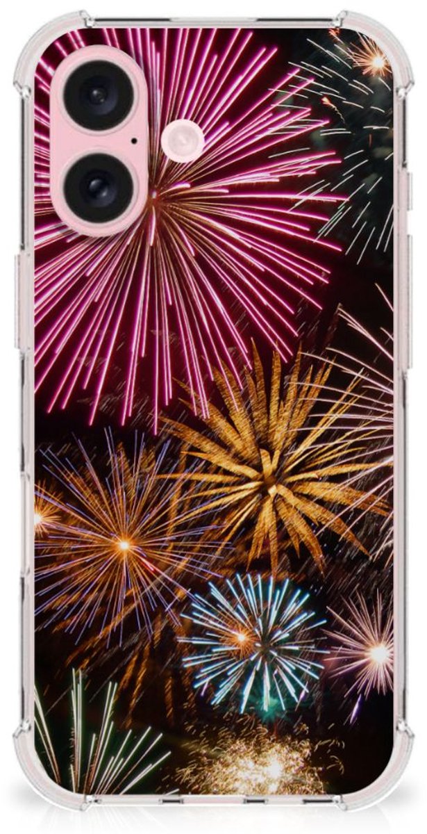 Back Cover voor iPhone 16 Anti Shock Bumper Case Vuurwerk
