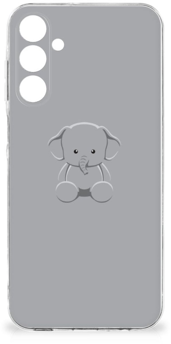 Samsung Galaxy A16 Telefoonhoesje met Naam Grijs Baby Olifant
