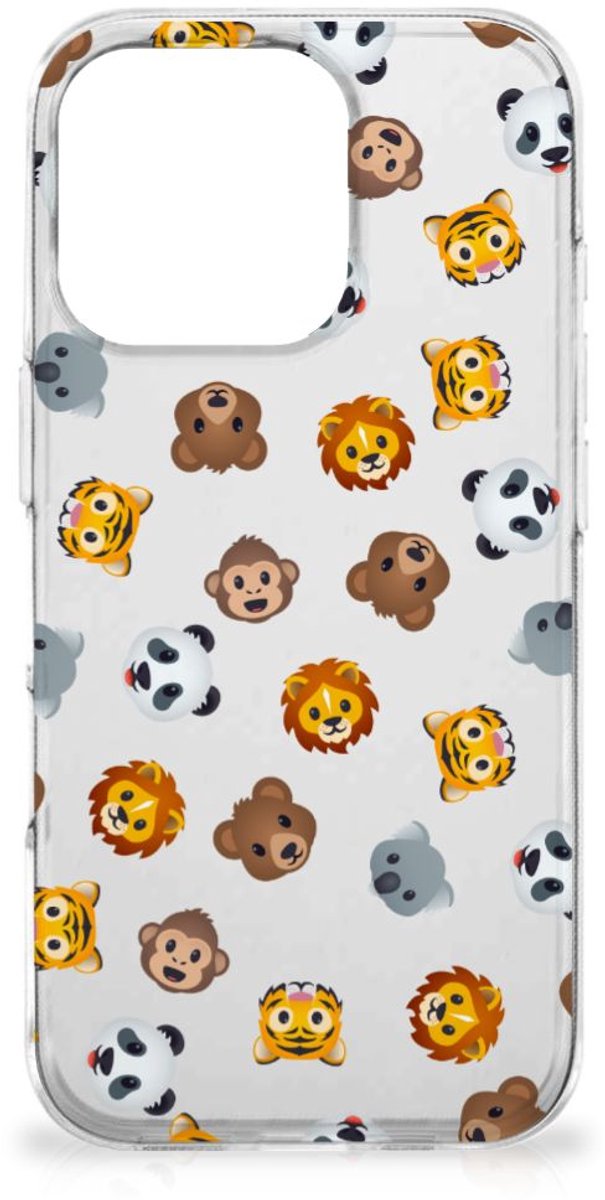 TPU bumper voor iPhone 16 Pro Dieren Emojis