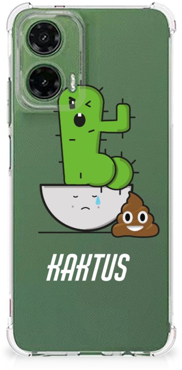 Motorola Moto G35 Stevig Bumper Hoesje Cactus Poo