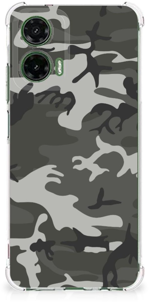 Motorola Moto G35 Doorzichtige Silicone Hoesje Army Light
