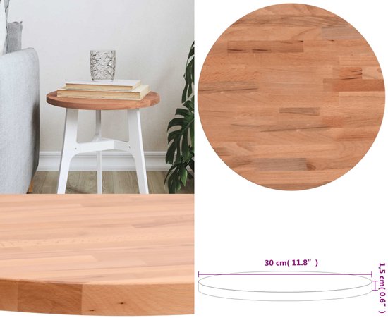 vidaXL Tafelblad rond 80x2,5 cm massief gerecycled hout, blad, vervangend houten tafelblad, houten eetkamertafelblad, houten blad, eetkamertafelblad