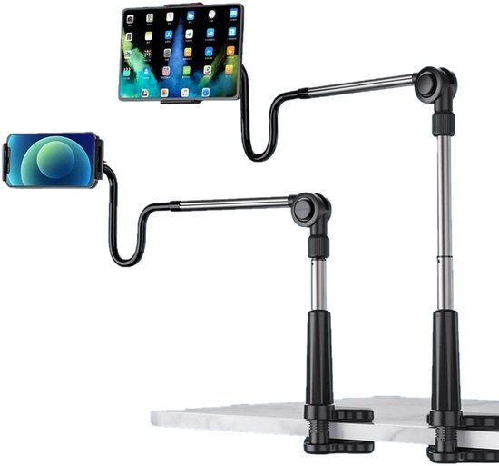 Support Pour Téléphone Portable Et Tablette,universelle Rotation 360 Long Bras Flexible Et Réglable Gooseneck Support 4-10,6 Inch