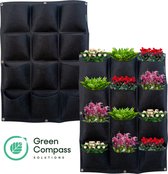 Green Compass Solutions® Verticale Tuin - 12 Vakken - 60 x 80 cm - Inclusief Gratis Bevestigingsset - Kweekzak - Kweekbak van Vilt - Moestuin – Plantenbak – Plantenzakken - Kweekzakken