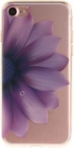 GadgetBay Doorzichtige iPhone 7 8 TPU hoesje case met paarse bloem