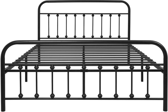 Yicensen Bedframe 90 x 200 met Hoofdbord en Voeteneind, 36 cm Hoogte Metaal Eenpersoonsbed met Zware Metalen Lattenbodem, Minimalistisch Ontwerp, Eenvoudig te Monteren, Geluidsarm, Wit