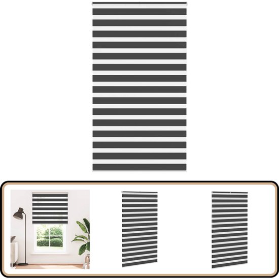 Store enrouleur Zebra - 120x200 cm - Rideau Zebra Zwart - Store enrouleur - Rideau occultant - Régulation de la lumière - Rideau d'intimité