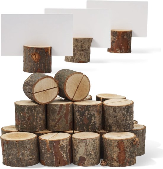 THE TWIDDLERS - 50 porte-cartes de table rustiques en bois de pin et 50 marque-places pour numéros de table et disposition des sièges pour mariages et Événements - Lot de 100