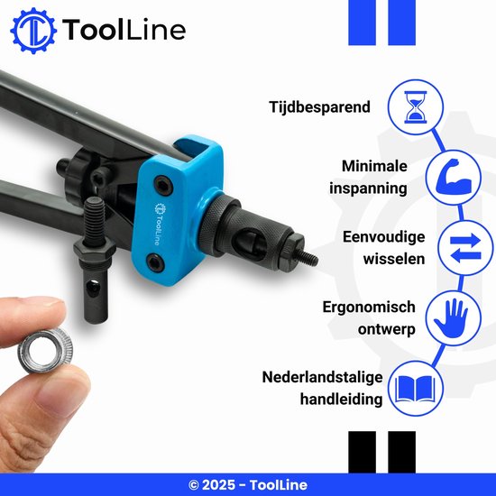 6 Tailles Jeu De Pinces Écrous à Riveter M3-M10 – Outil Rivetage Manuel Acier Carbone