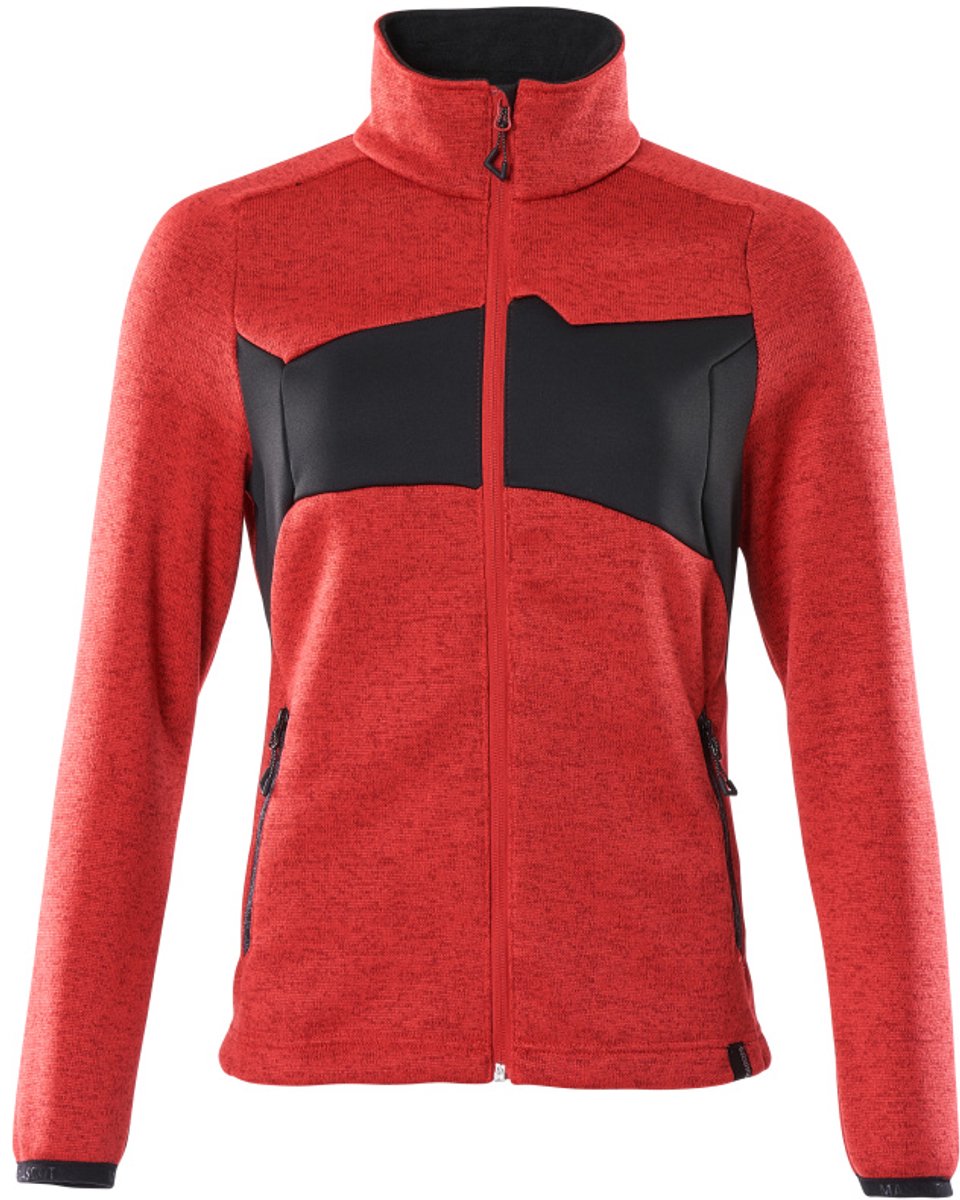 Mascot Accelerate Gebreide trui met rits 18155-951 - signaalrood/zwart - M