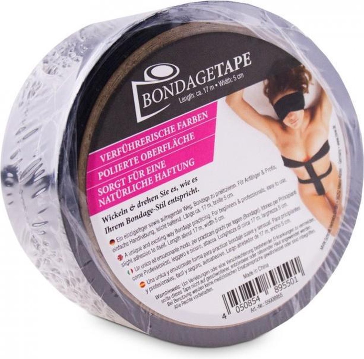 Goedkoopste Bondage Tape - Huidvriendelijk - 5cm breed - 17m lang - Zwart