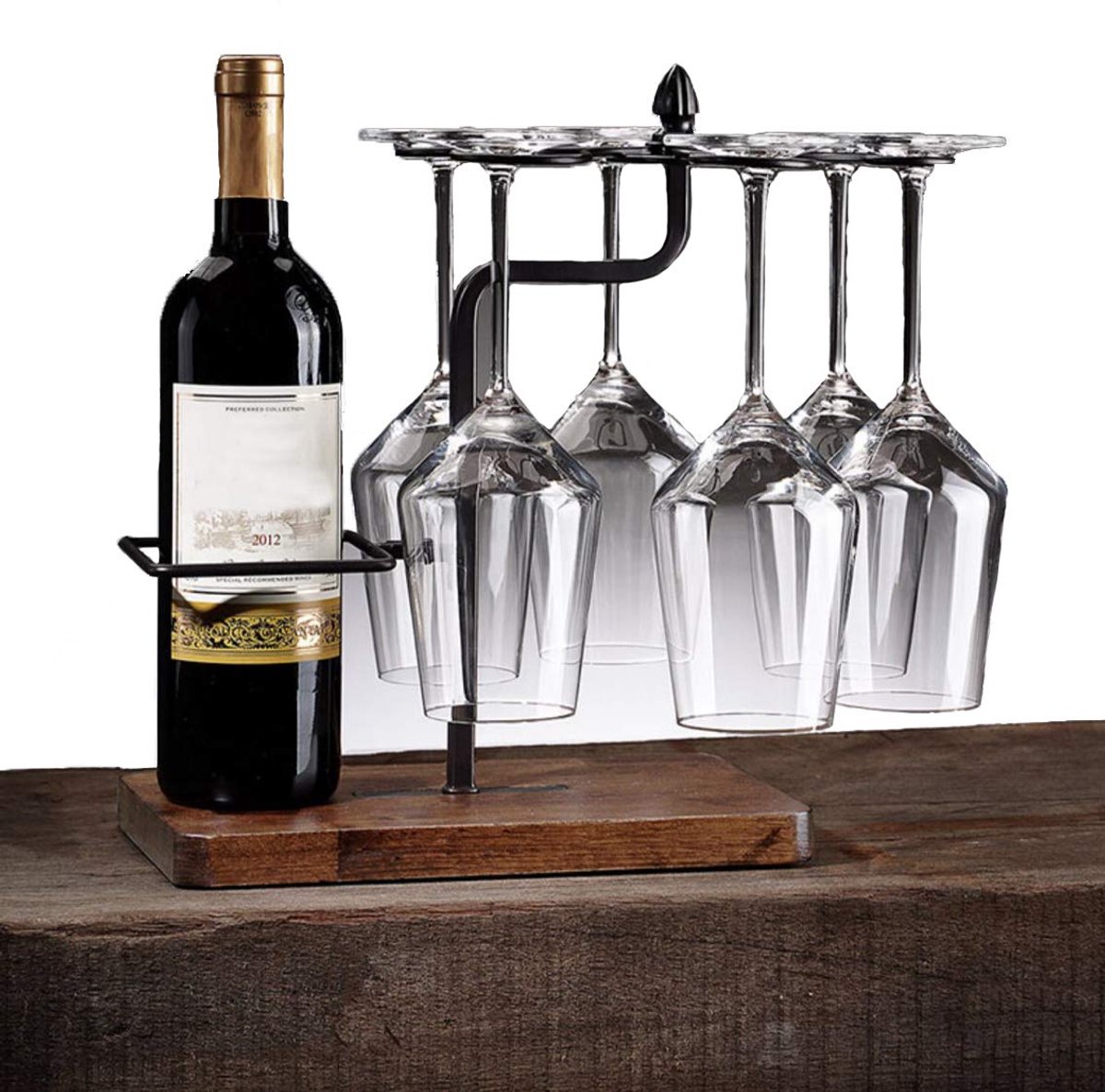 Inovra ® Metalen Wijnglas- en Bestekhouder voor Keuken en Bar Decoratie