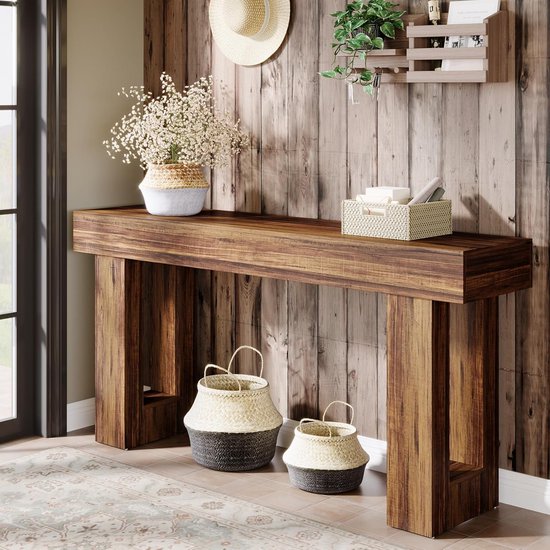 Tribesigns Moderne consoletafel, 140 cm houten ingangstafel met opslag, smalle lange banktafel achter de bank voor woonkamer, foyer, hal, zwart Tribesigns Moderne consoletafel, 140 cm houten ingangstafel met opslag, smalle lange banktafel achter de bank voor woonkamer, foyer, hal, zwart