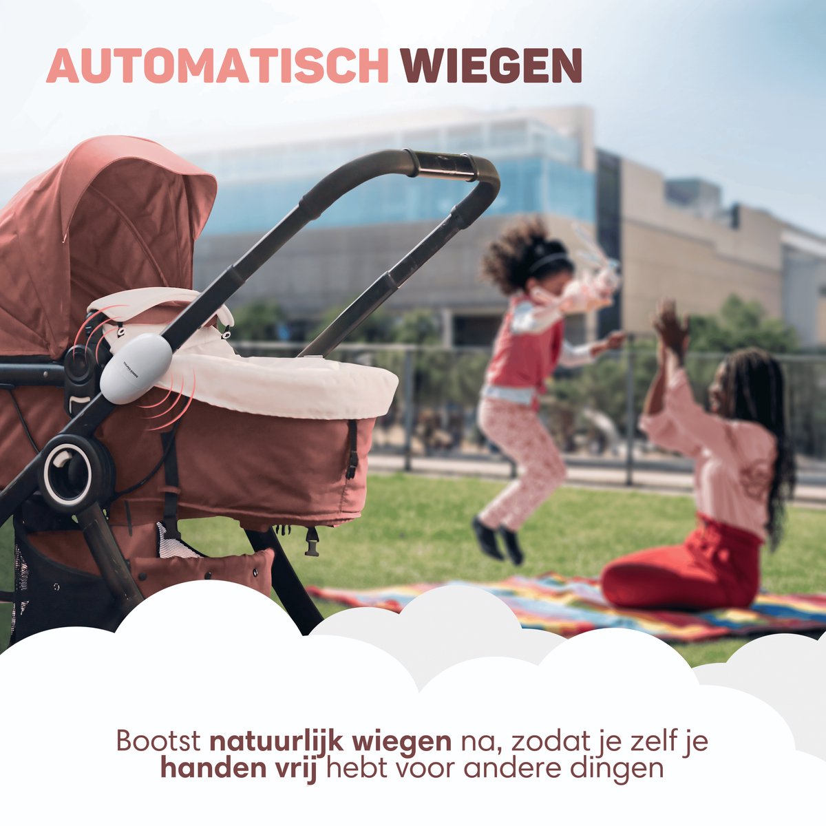 Vulpes Goods® BabyCare - Baby Rocker voor Kinderwagen - Baby Swing - Babywipstoel - Automatisch Schommelen - Incl. Reistas - PRO Versie — afbeelding 3