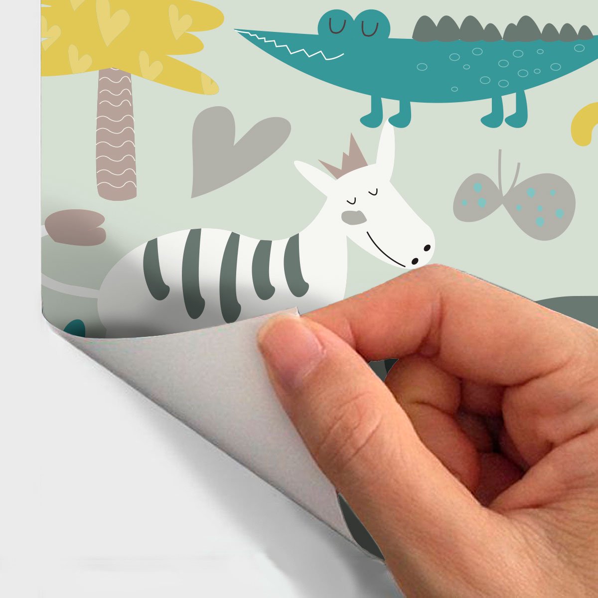 Behangsticker - TROPISCHE DIEREN - 60x60cm
