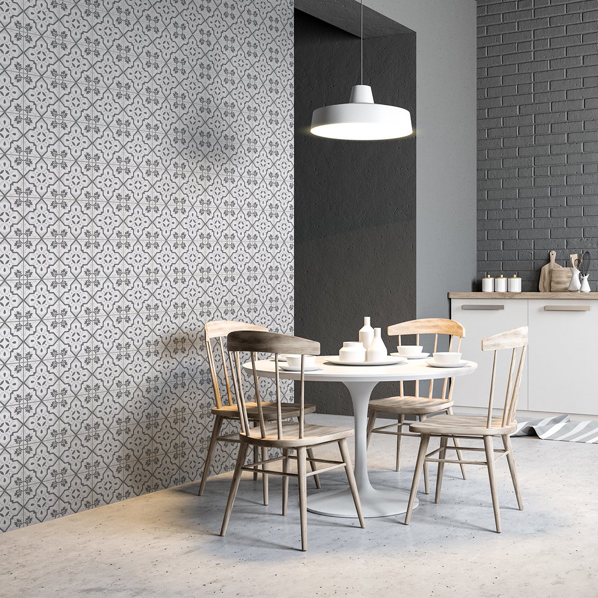 Ambiance Sticker Zelfklevende tegelmuurstickers voor keuken en badkamer - 60 cementtegelstickers, Azulejos Laora - 60 stickers, 10x10cm Multi color