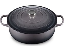 Le Creuset Lage Braad-/Stoofpan Signature Rond 30cm 6,2l Flint Gietijzer