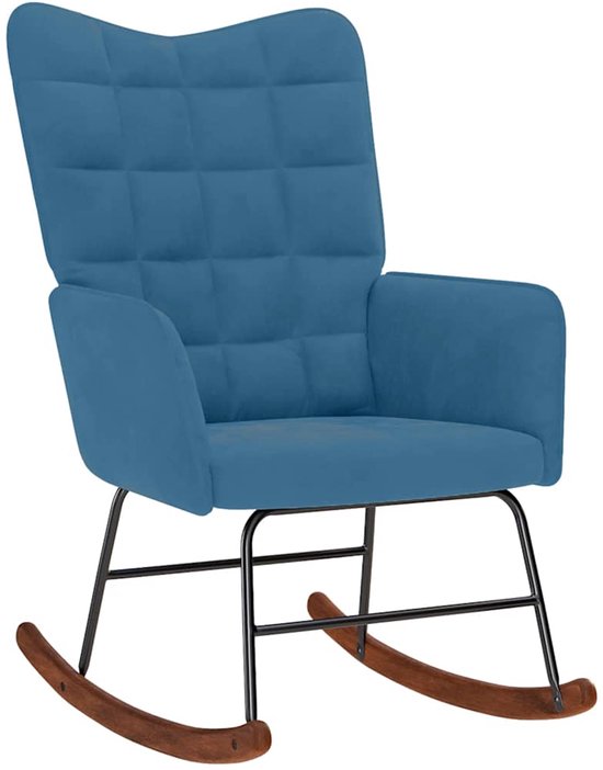 vidaXL - Chaise à bascule - velours - bleu