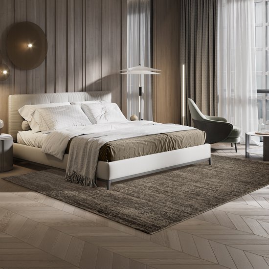 Relax Oslo - Tapis uni à poils ras - Tapis moderne - Marron - 160x230 CM