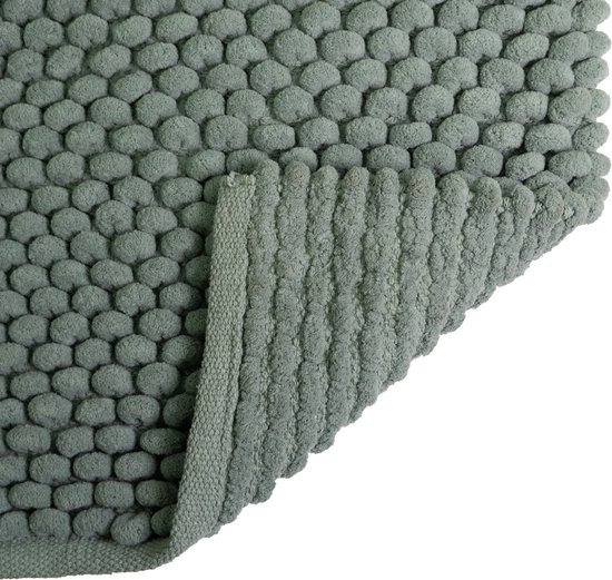 Dutch House Bidetmat Caorle - Bidetmat 60x60cm - Green - Antislip - Badmatten - Anti Slip Douchemat - Badkamer Mat - Snel Absorberend - Snel Drogende Badmat - Bidetmat - WC mat - Toiletmat voor hangend toilet
