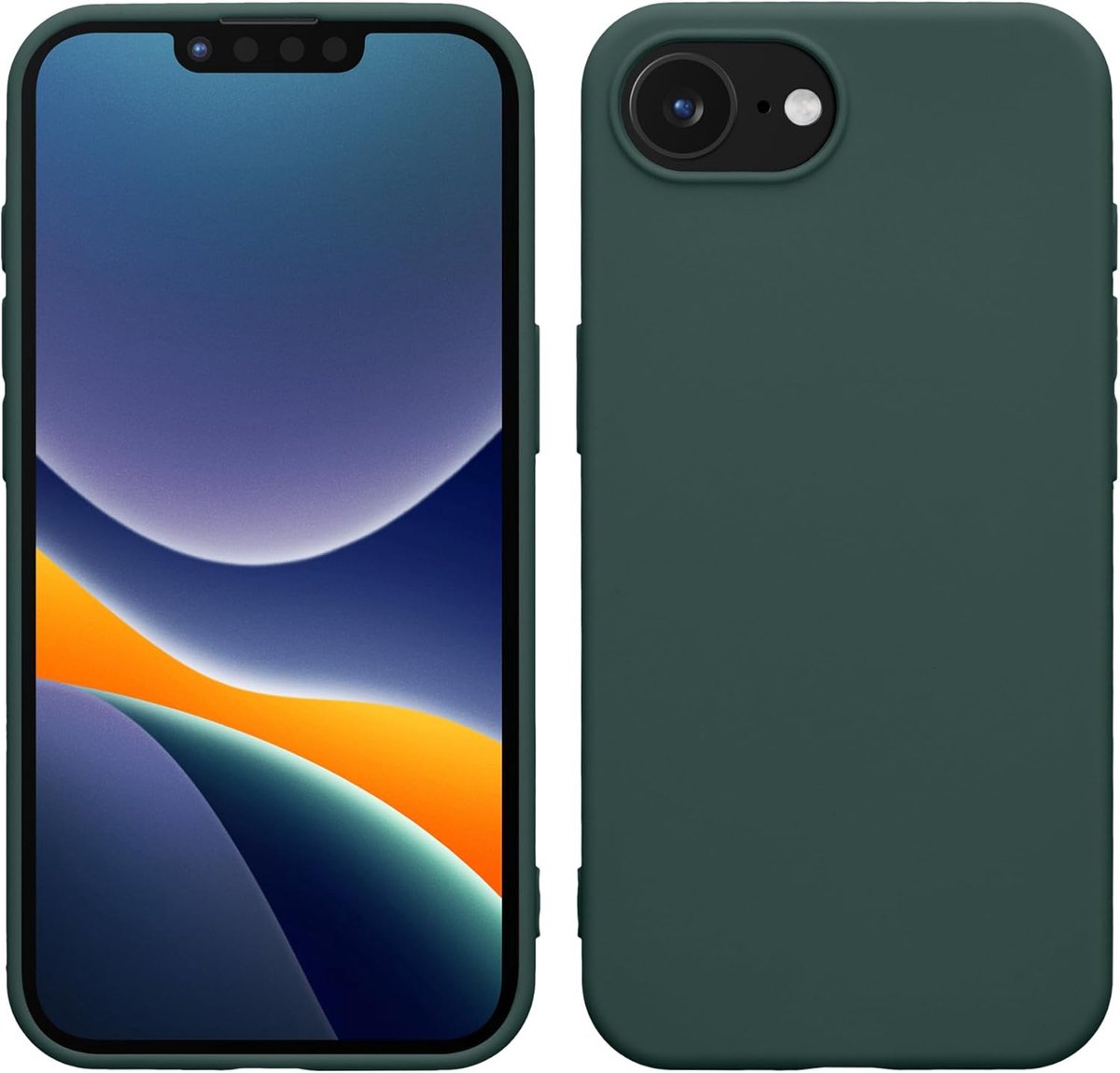 Exobox Geschikt voor Apple iPhone 16e - Zachte Back Cover Hoesje - Groen