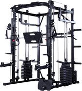 PH Fitness Power Rack met Smith Machine, Leg Press, Jammer Arms en 160KG Gewichtsstapels - Veelzijdig en Duurzaam All-in-One Krachtstation voor Thuisgym - Inclusief Fitness Accessoires Dip Bar en Pull Up Bar - Krachtstations Optrekstang