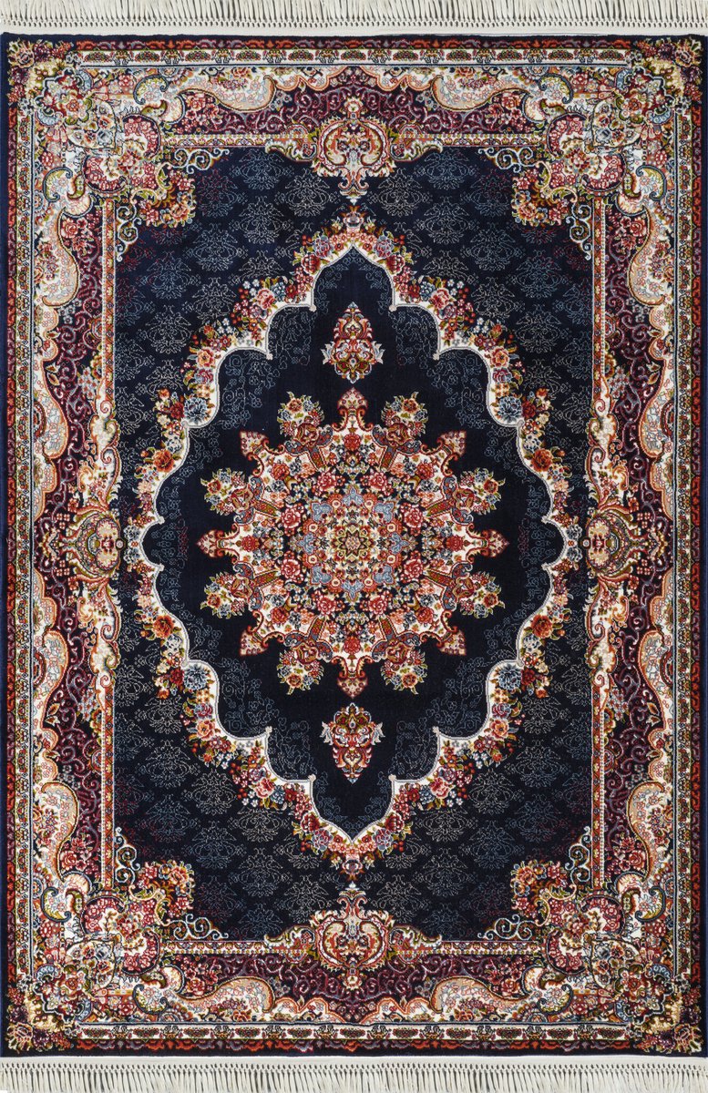 Muratap Isfahan Oosters Vloerkleed Klassiek Vintage Tapijt Blauw Navy- 80x300 CM, foto 2