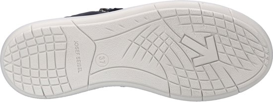 La semelle extérieure blanche de la sneaker marine pour femme présente le logo Josef Seibel.
