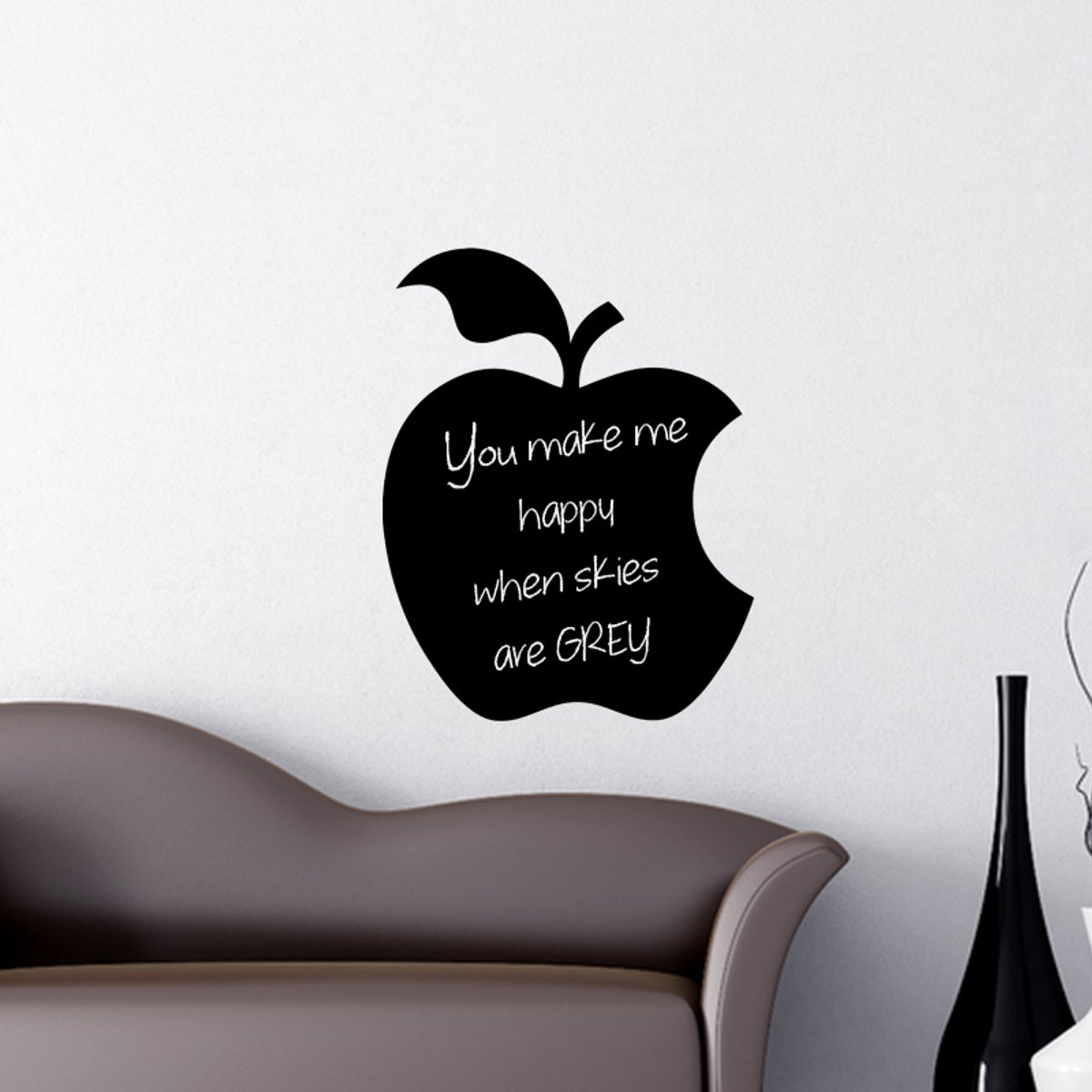 Schoolbordsticker - uitwisbare zelfklevende muurstickers - APPEL 1 - 50x40cm