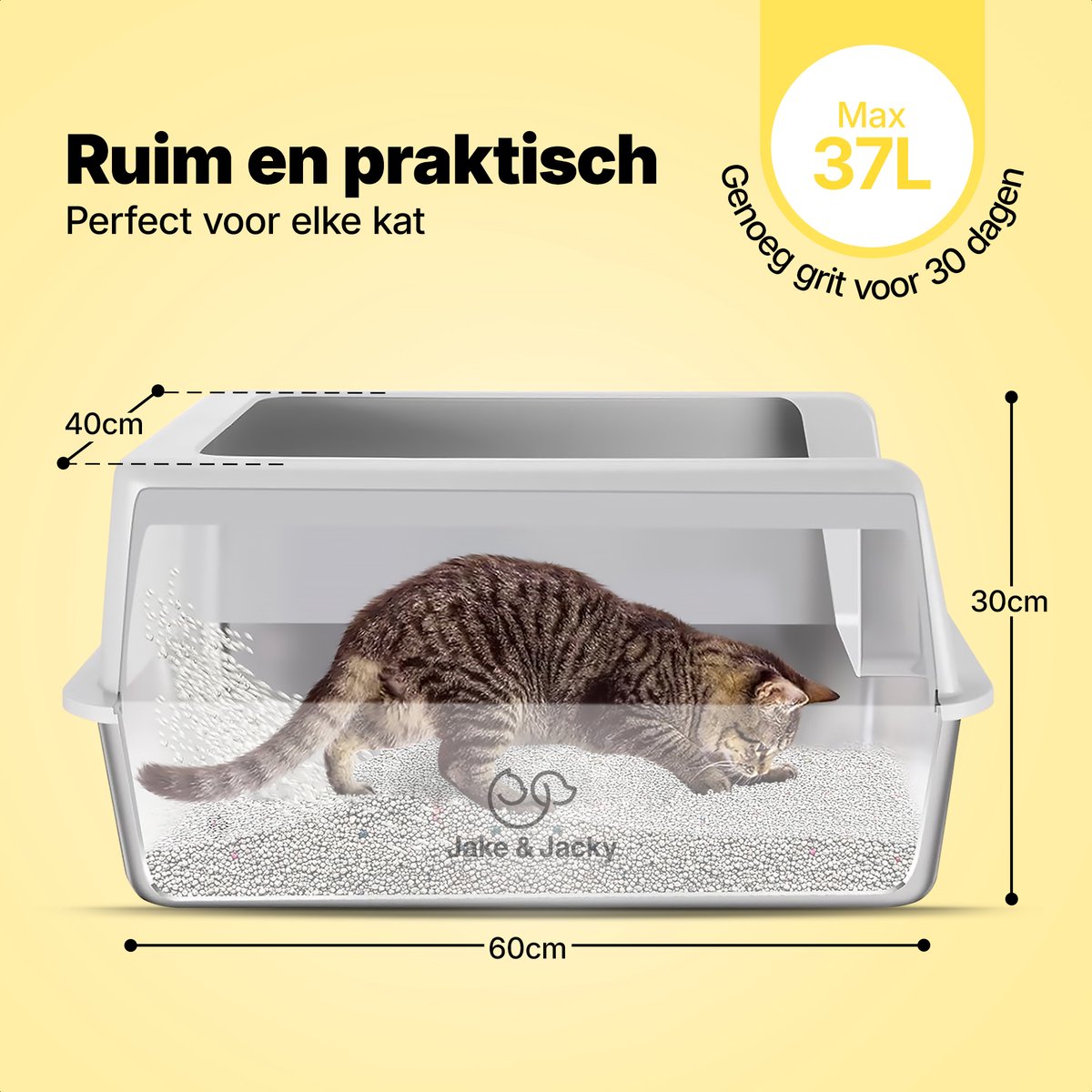 Jake Jake and Jacky RVS Kattenbak - afbeelding 5