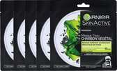 Garnier SkinActive Tissue Masker met Charcoal - 5 stuks - Voordeelverpakking