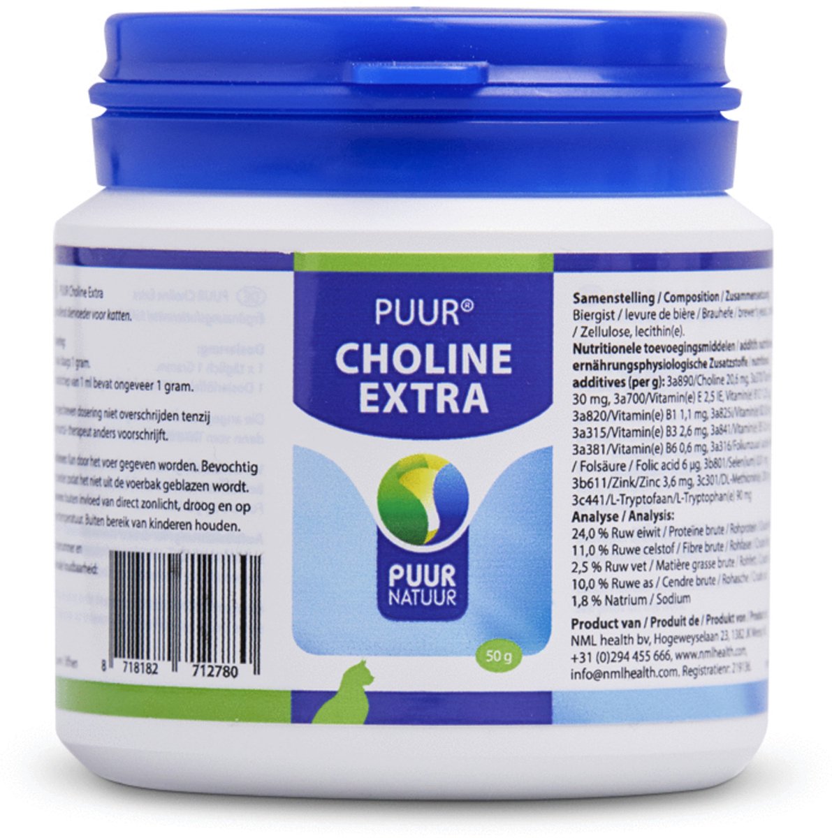 Puur Choline Extra supplement voor de kat 2 x 50 g