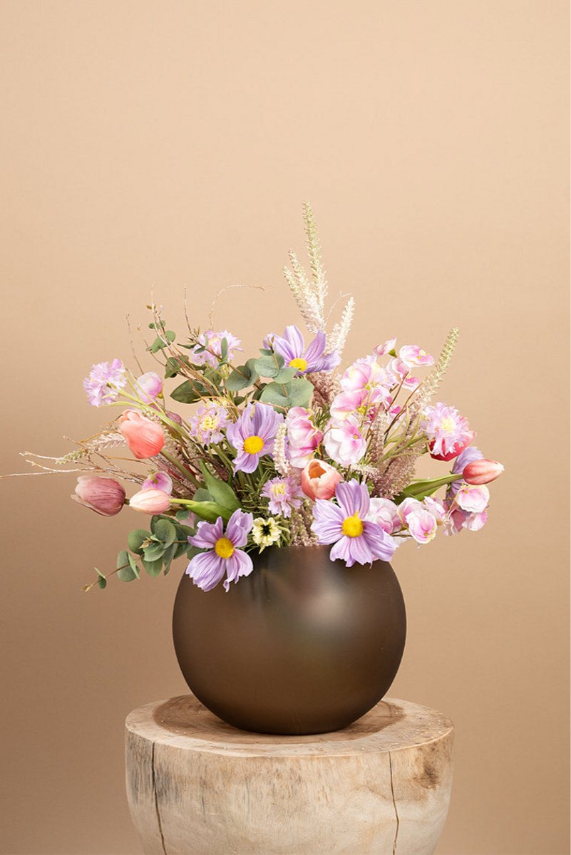 Zijdenboeket Dolce - Kunstbloemen boeket - zijden bloemen - 9 stelen - ca 90 cm hoog - excl. vaas - duurzaam - hoge kwaliteit - realistische uitstraling